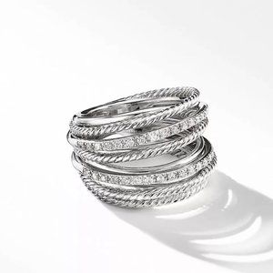 New 925 Sterling Silver Diamond Halo Ring